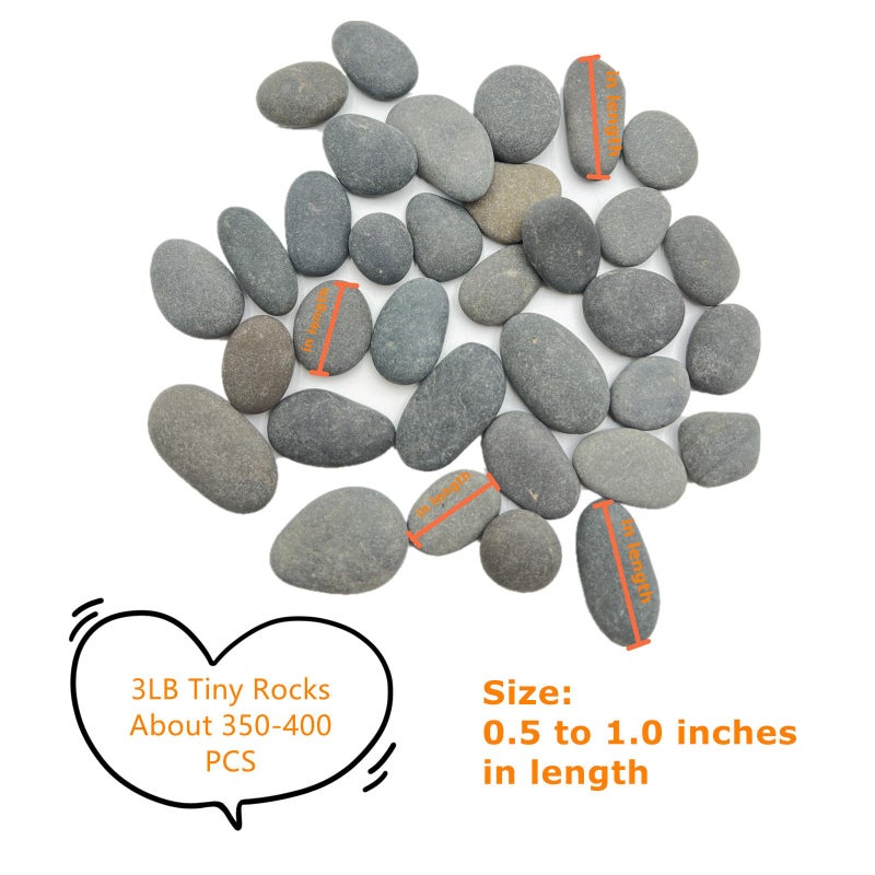 Lifetop 3LB Tiny Painting Rocks DIY Rock for Paint Detail-Painting Smooth Surface Stones,Arts,Crafts Garden,About 350-400PCS 0.5 to 1.0 inches ï¼ŒHand Picked - Image 2